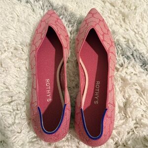 Rothy's Vibrant Pink Patterned Flats 11.5 new